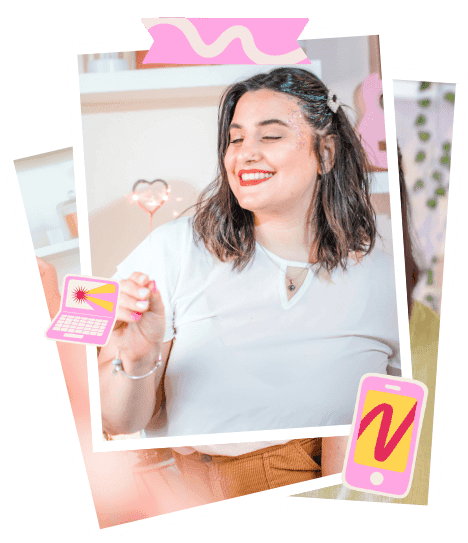 Nati Guida con recursos y notas para crear contenido en redes sociales