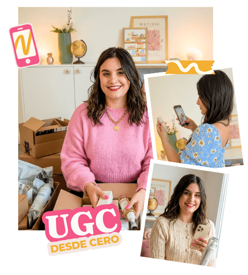 Creadora UGC grabando contenido para marcas