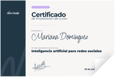 Certificado de finalización avalado por Nati Guida
