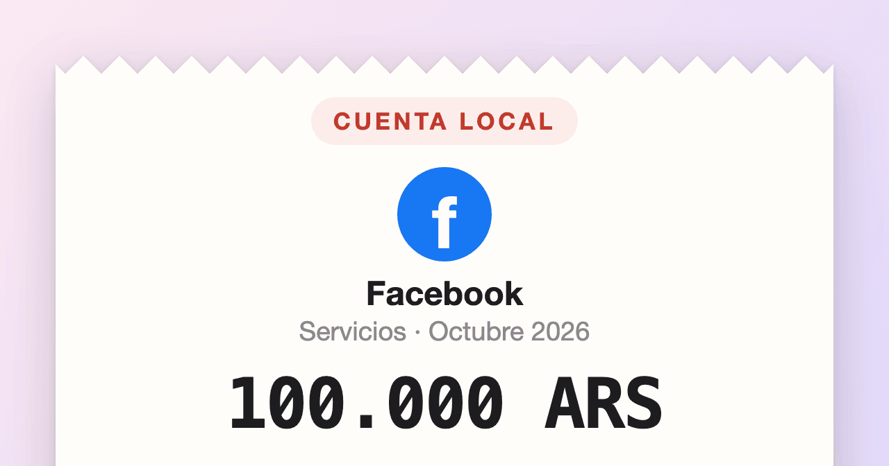 Dos tickets de pago de Meta Ads lado a lado, uno con impuestos y comisión y otro sin recargos.